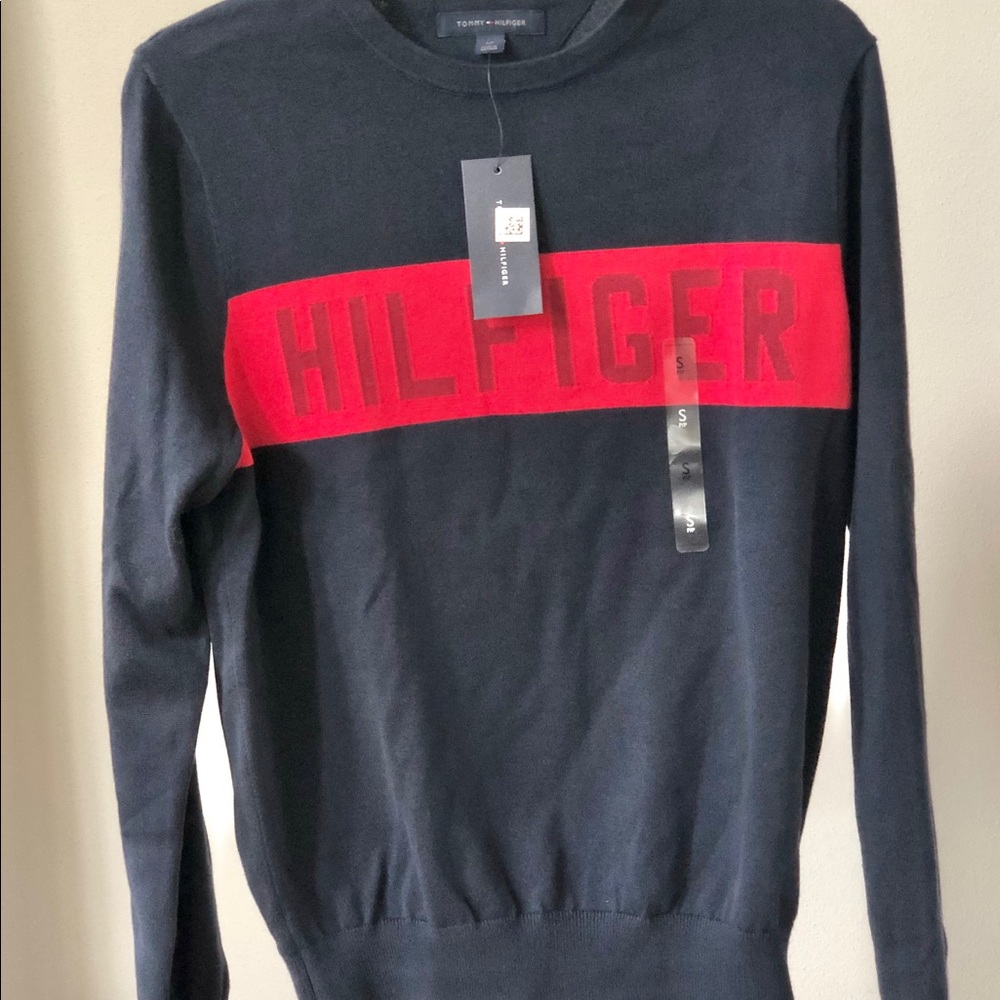 NWT TOMMY HILFIGER MENS LIGHTWEIGHT LOGO SWEATER - Picture 2 of 10